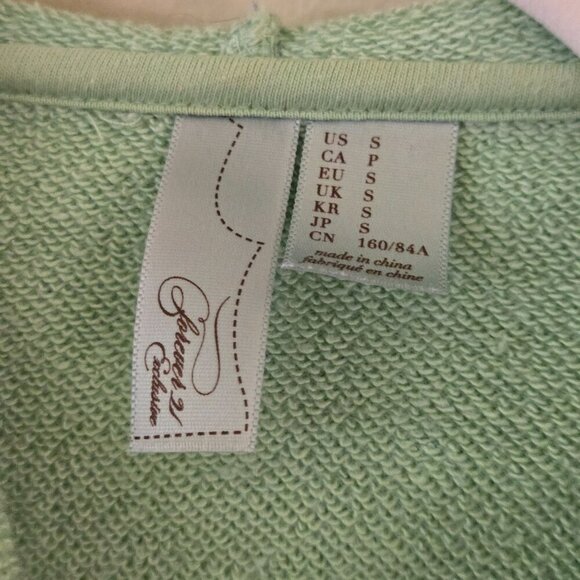 Forever 21 Mint Green Peplum Full Zip Y2K Hoodie Size S Lightweight All Season - Picture 3 of 4